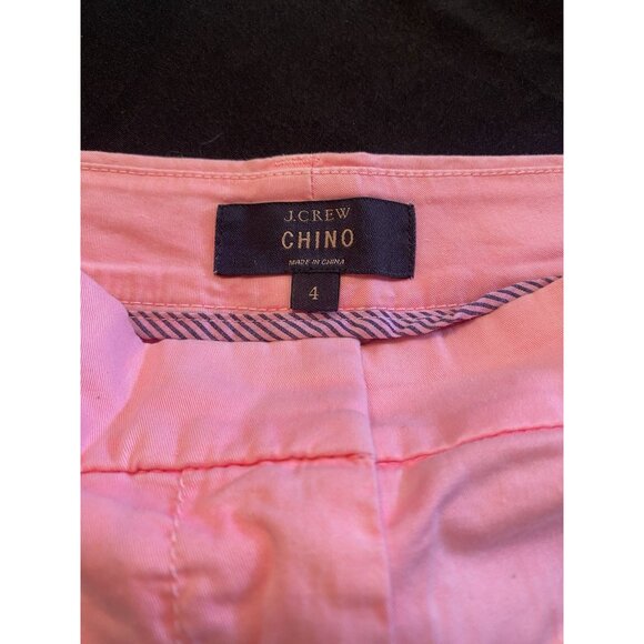 J. Crew Stretch Pink Dock Low-Rise Chino Shorts Sz 4 Casual Preppy Resort wear - Picture 3 of 6
